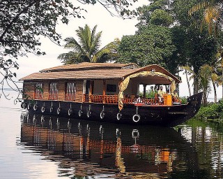 Houseboat Cruise in the backwaters of Kerala.